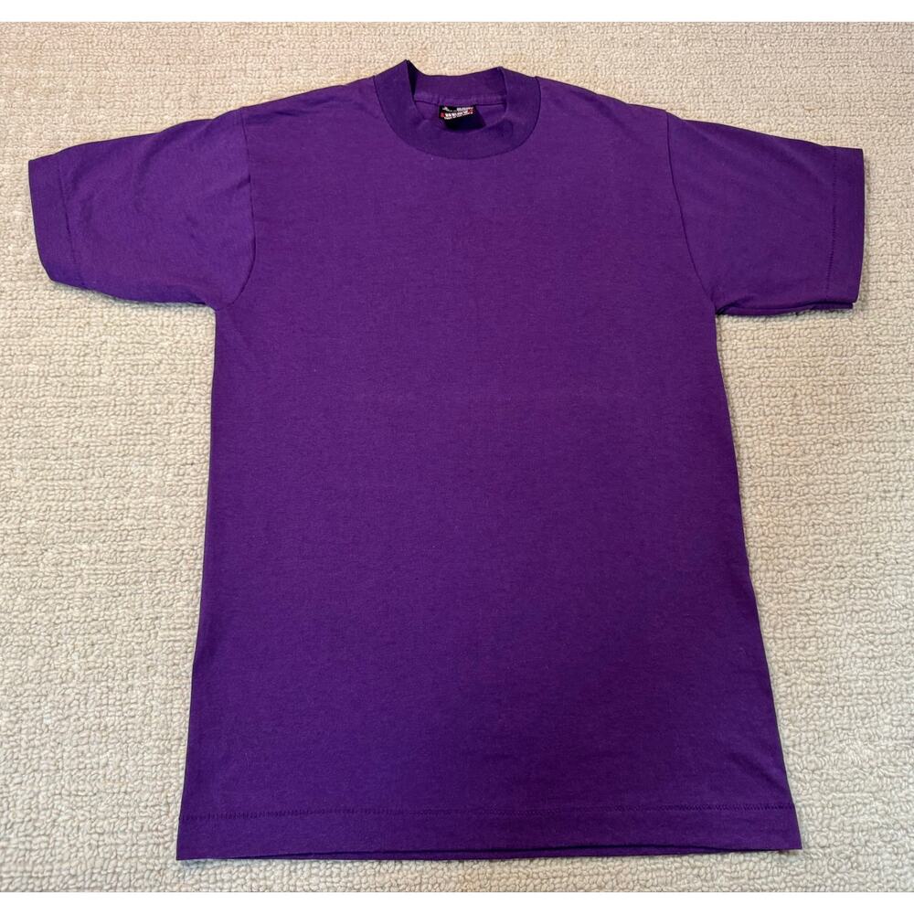 Vintage Fruit of the Loom Best Small Blank Purple T-Shirt